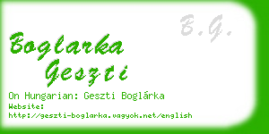 boglarka geszti business card